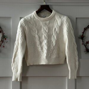 🤍✨ Classic Banana Republic Cable Knit Sweater | Chunky Cozy White / Ivory  ✨🤍